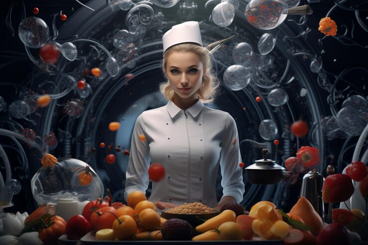 Ambiente culinario italiano con ingredienti freschi